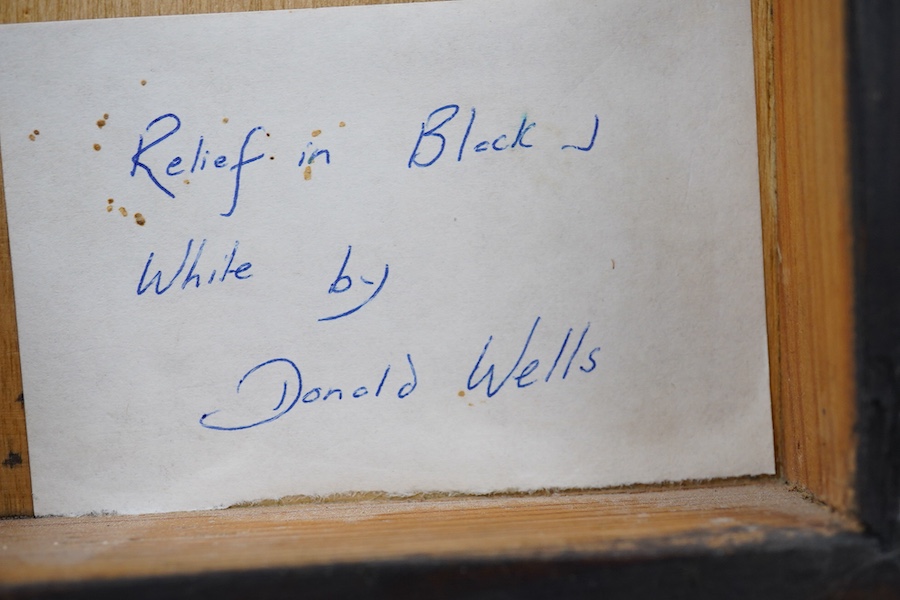 Donald Wells (British 1929-2014), ‘Relief in Black and White’, 25.5 x 19.5cm
